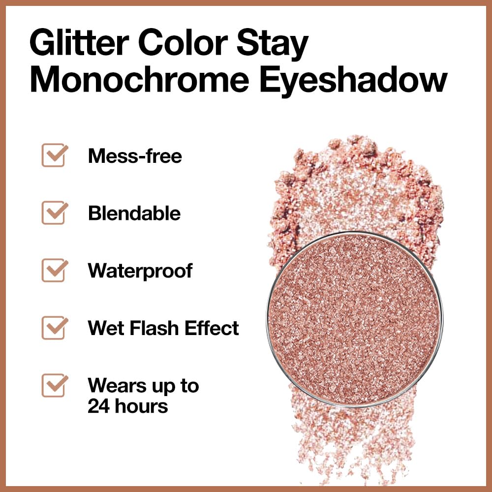 Champagne Rose Gold Monochrome Shimmer Eyeshadow Palette Makeup,Long Lasting Naturing-Looking Lightweight Glitter Single Eyeshadow,Neutral Powde Eye Shadow for Older Women-Velvo Beauty