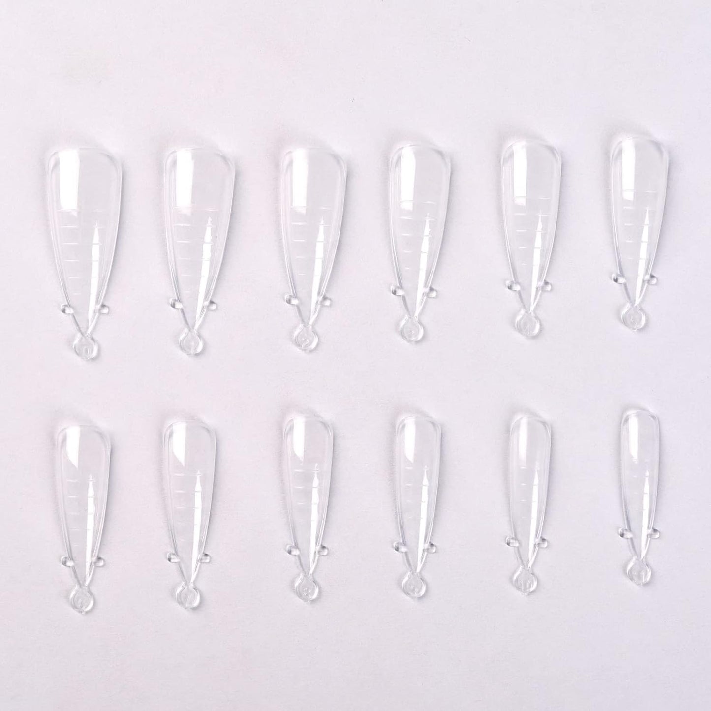 KADS 120PCS Clear Full Cover Dual Nail System Form UV Gel Acrylic Nail Art Mold Artificial Nail Tips with Scale for Extension (MODEL 6)-Velvo Beauty