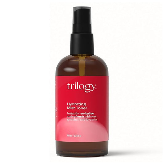 Trilogy Hydrating Mist Toner, Floral Hydration for All Skin Types, 3.38 fl oz-Velvo Beauty