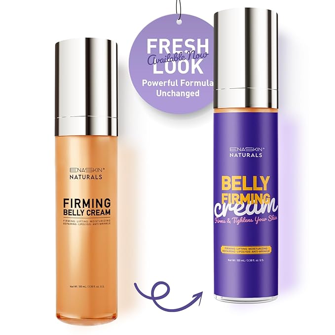 Belly Firming Cream: B Flat Skin Tightening Cream , Cellulite & Stretch Mark Reduction & Tummy Hips Cream & Body Firming for Stomach & Thighs & Arms – 3.38 Fl Oz-Velvo Beauty