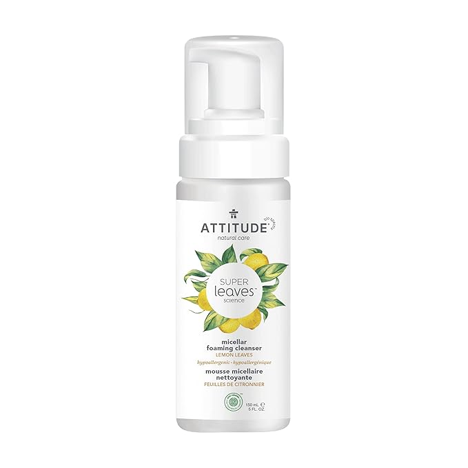 ATTITUDE Micellar Foaming Facial Cleanser, EWG Verified, Dermatologically Tested, Plant and Mineral-Based, Vegan, Earl Grey & Cucumber Scent, 5 Fl Oz-Velvo Beauty