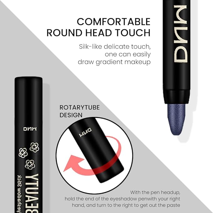 evpct Midnight Blue Shimmer Cream Eye Shadow Brightener Sticks Set for Eyes, Blue Shimmery Matte Pencil Eye shadow Applicator Stick Pen Palette Makeup Waterproof sombras en crema para ojos 31#-Velvo Beauty