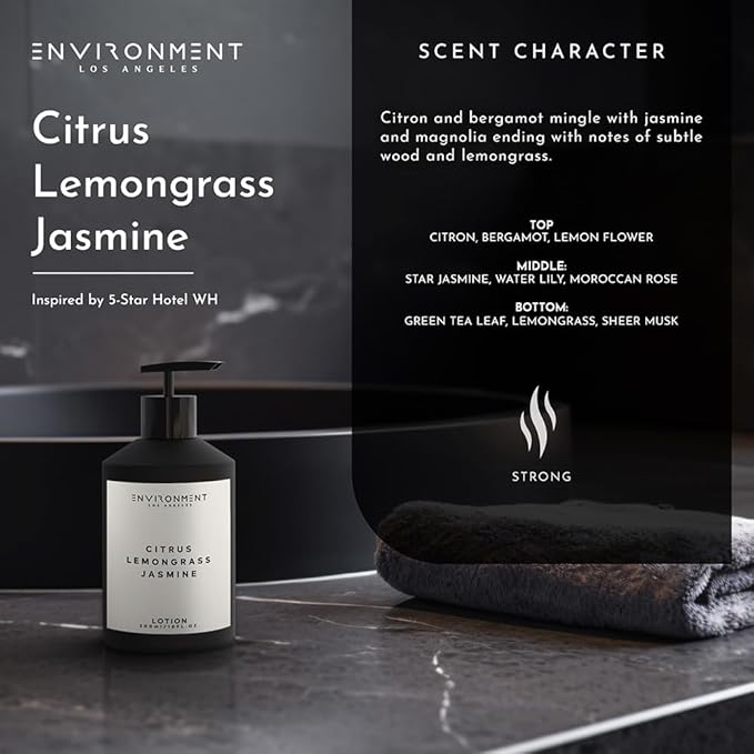 ENVIRONMENT Inspired by 5-Star Hotels WH Lotion, 300ml Luxury Scented Lotion (White Tea | Cedar | Aloe Vera) Bathroom Luxury, Men & Women High-End Body Lotion, Hand Cream, Dry Skin Treatment-Velvo Beauty