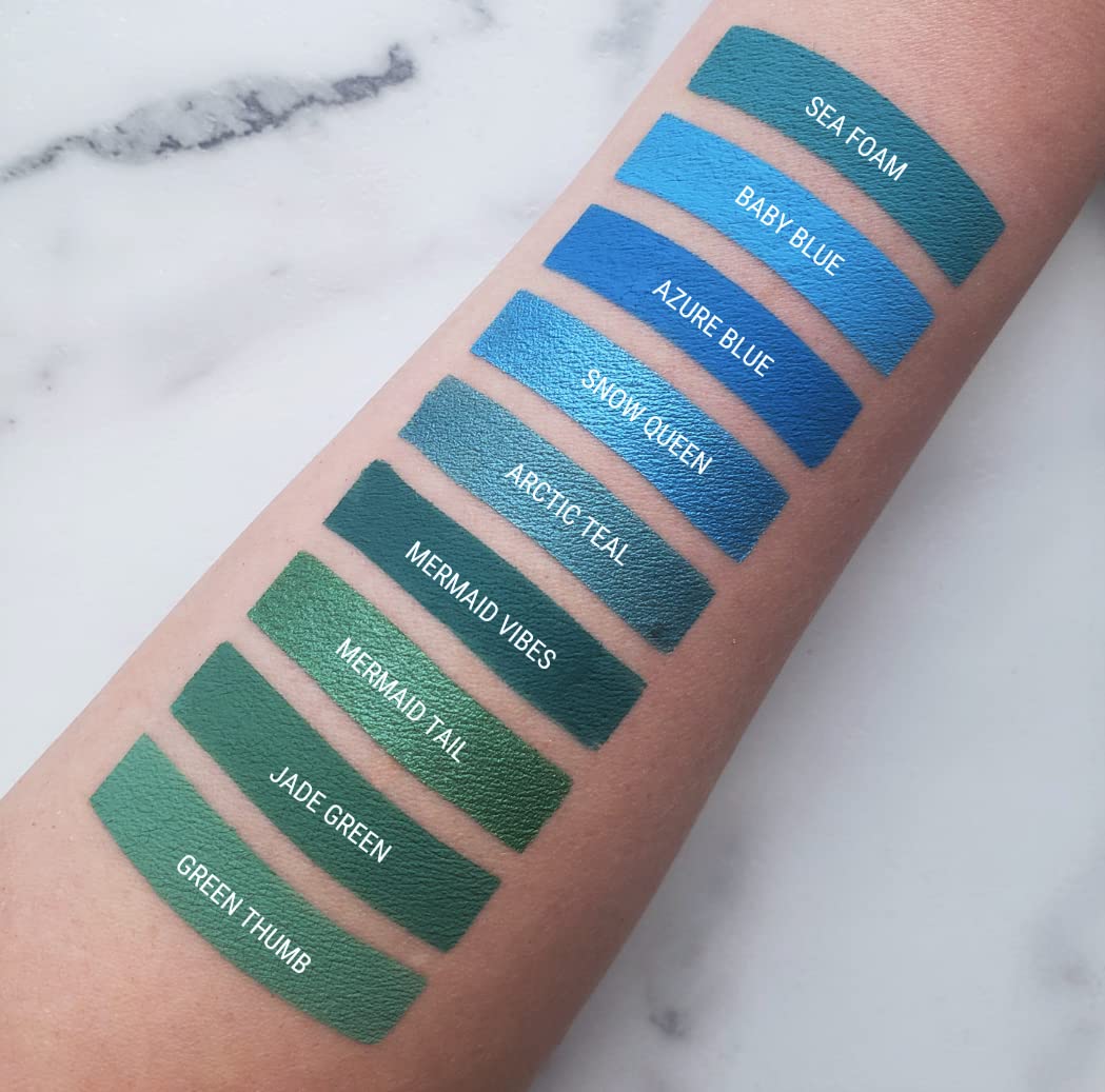 Aromi Teal Blue Metallic Liquid Lipstick | Turquoise, Sea Foam Lip Color with Shimmery Finish, Vegan, Cruelty-free, Long-lasting, Smudge Proof (Arctic Teal)-Velvo Beauty
