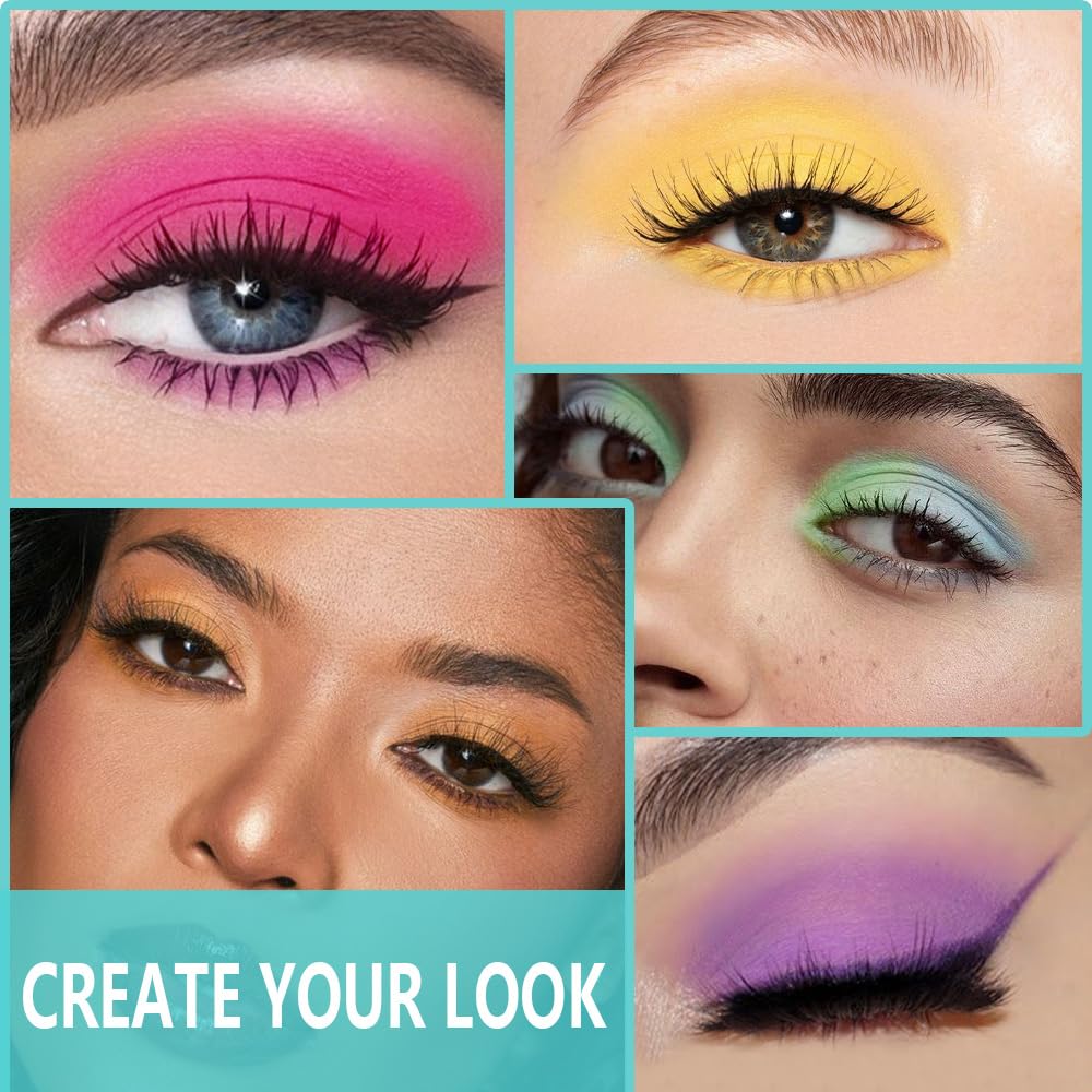 Eye Shadow Makeup Palette,15 Colors Bright Colorful Neon Rainbow Green Purple Yellow Neutral Eyeshadow Palette,Long Lasting Waterproof Travel Size Makeup Pallete,Vegan,Cruelty -free-Velvo Beauty