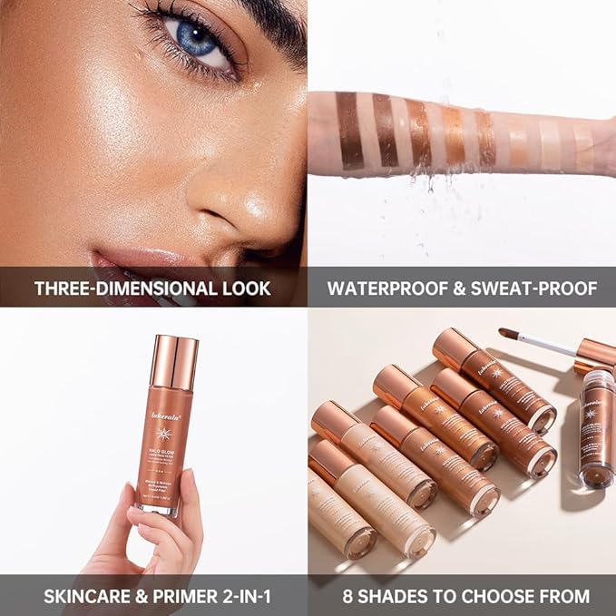 Halo Glow Liquid Face Filter, Complexion Booster For A Glowing, Soft-Focus Look, Infused With Hyaluronic Acid, Vegan & Cruelty-Free 1.06 OZ/31.5ml -08-Velvo Beauty