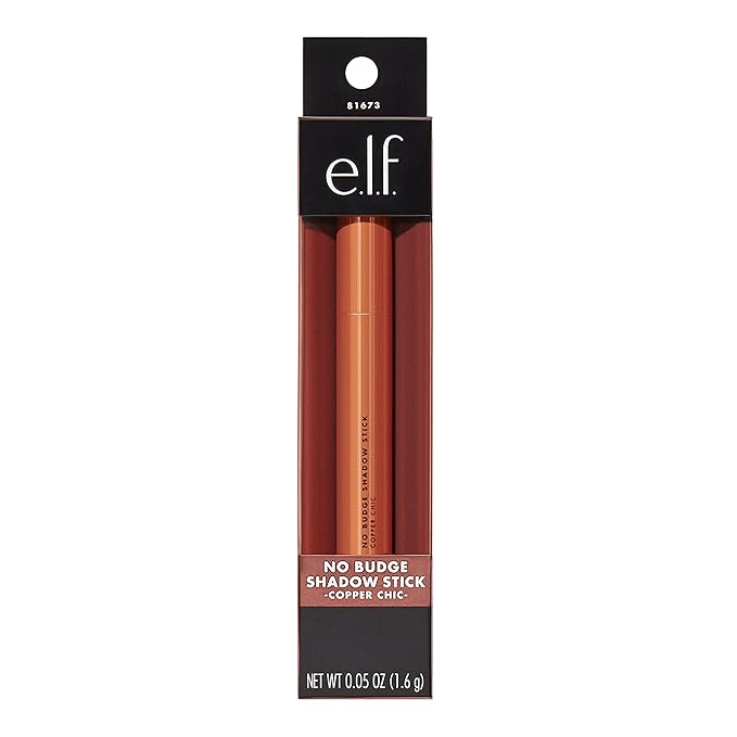 e.l.f. No Budge Shadow Stick, Longwear, Smudge-Proof Eyeshadow, Twist-up Design & Built-in Sharpener, Vegan & Cruelty-Free, Copper Chic-Velvo Beauty