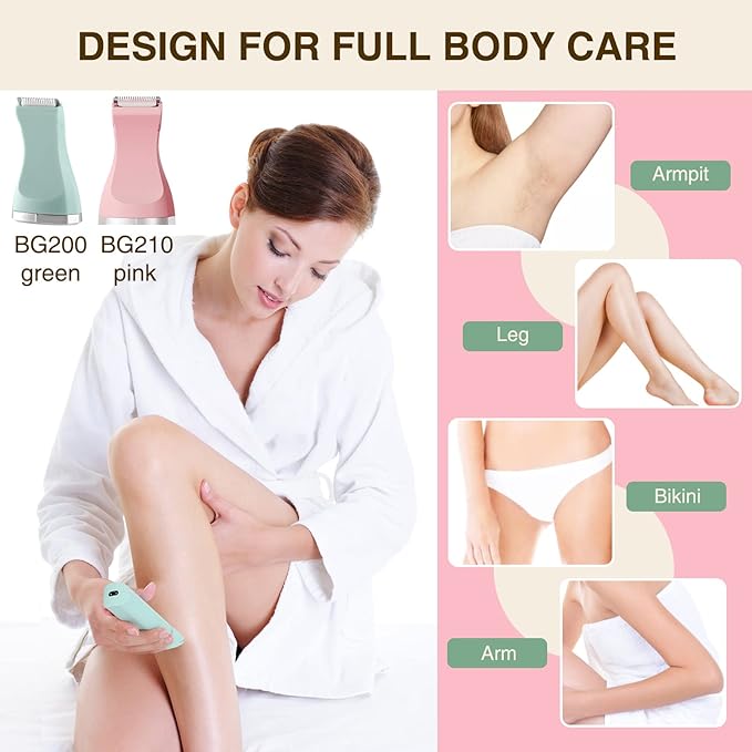 Bikini Trimmer Women Electric Razor for Pubic Hair Women's Foil Shaver Rechargeable Shaver-Velvo Beauty