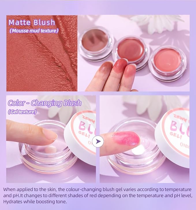 Warm Change Blush Clear Color Change Moisturizing Natural Nude Long-lasting All-Day Face Enhancing Makeup Color,-Velvo Beauty