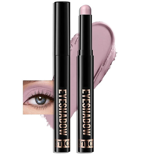 Eyeshadow Stick Mauve, Matte Cream Eye Shadow Stick Waterproof Neutral Nude Eyeliner Brightener Pencil Crayon Long-Lasting Eye Highlighter Makeup for Older Women Easy to Use High Pigmented-Velvo Beauty