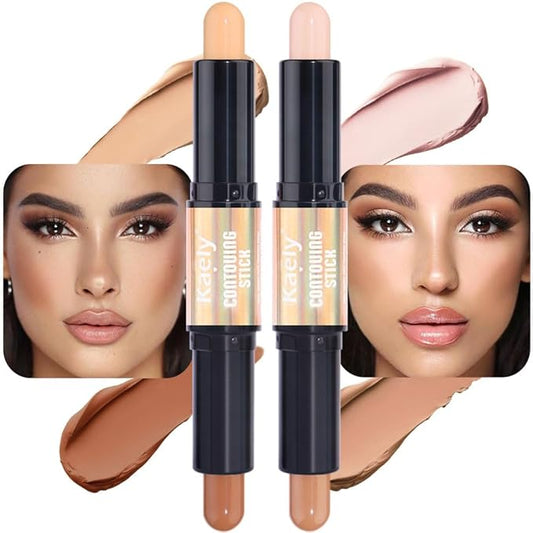 evpct 2in1 Face Shaping & Contouring Stick Cream Contour Concealer Bronzer Stick Makeup Kit for Face Highlighter Makeup Stick contorno maquillaje de maquillaje, ORIGINAL Universal + ORIGINAL Medium-Velvo Beauty