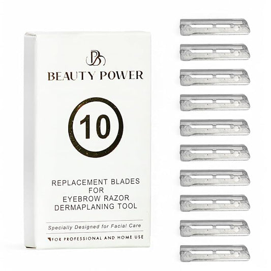 10 Eyebrow Razor Blades - Face Razors for Women & Men, Eyebrow Trimmer Shaper with Precision Cover, Facial Shaver & Dermaplaning Tool for Smooth Skin (Blades)-Velvo Beauty