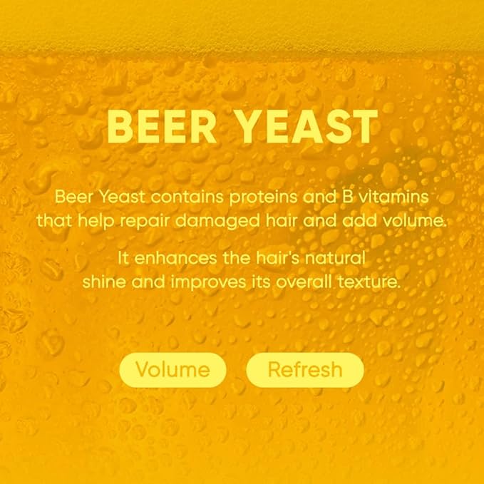 Beer Yeast Shampoo Bar 2.0 - Hydrating & Moisturizing Natural Hair Soap Bar Shampoo for Hair Volume & Scalp Nourishment - Bathing Soap Solid Shampoo for All Hair Types (120g, 4.23oz)-Velvo Beauty
