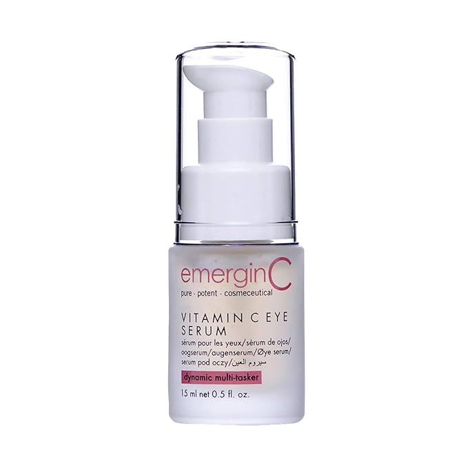 emerginC Vitamin C Eye Serum 12% - Gentle Eye Serum with Chamomile + Grape Seed Extract to Target the Appearance of Fine Lines, Puffiness + Pigmentation (0.5 oz, 15 ml)-Velvo Beauty