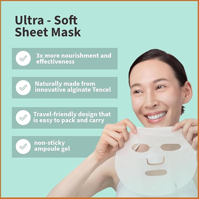 YoungMe Soothing Glam Facial Sheet Mask – 6-Pack | Hydrating & Moisturizing Korean Skin Care for Sensitive & All Skin Types-Velvo Beauty