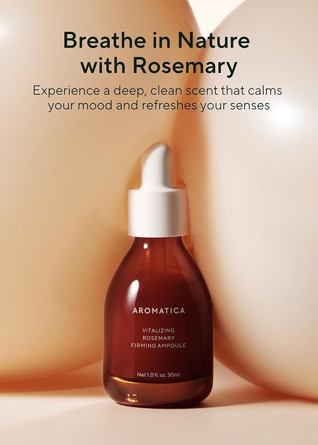 AROMATICA Vitalizing Rosemary Firming Ampoule Serum 30ml - Skin Revitalizing Retinol Serum for Face, Moisturizing & Strengthening Skin Barrier-Velvo Beauty