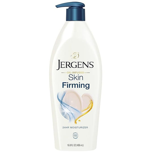 Jergens Skin Firming Body Lotion for Dry to Extra Dry Skin, Skin Tightening Cream with Collagen and Elastin, Hydralucence Blend Formula, 16.8 oz-Velvo Beauty
