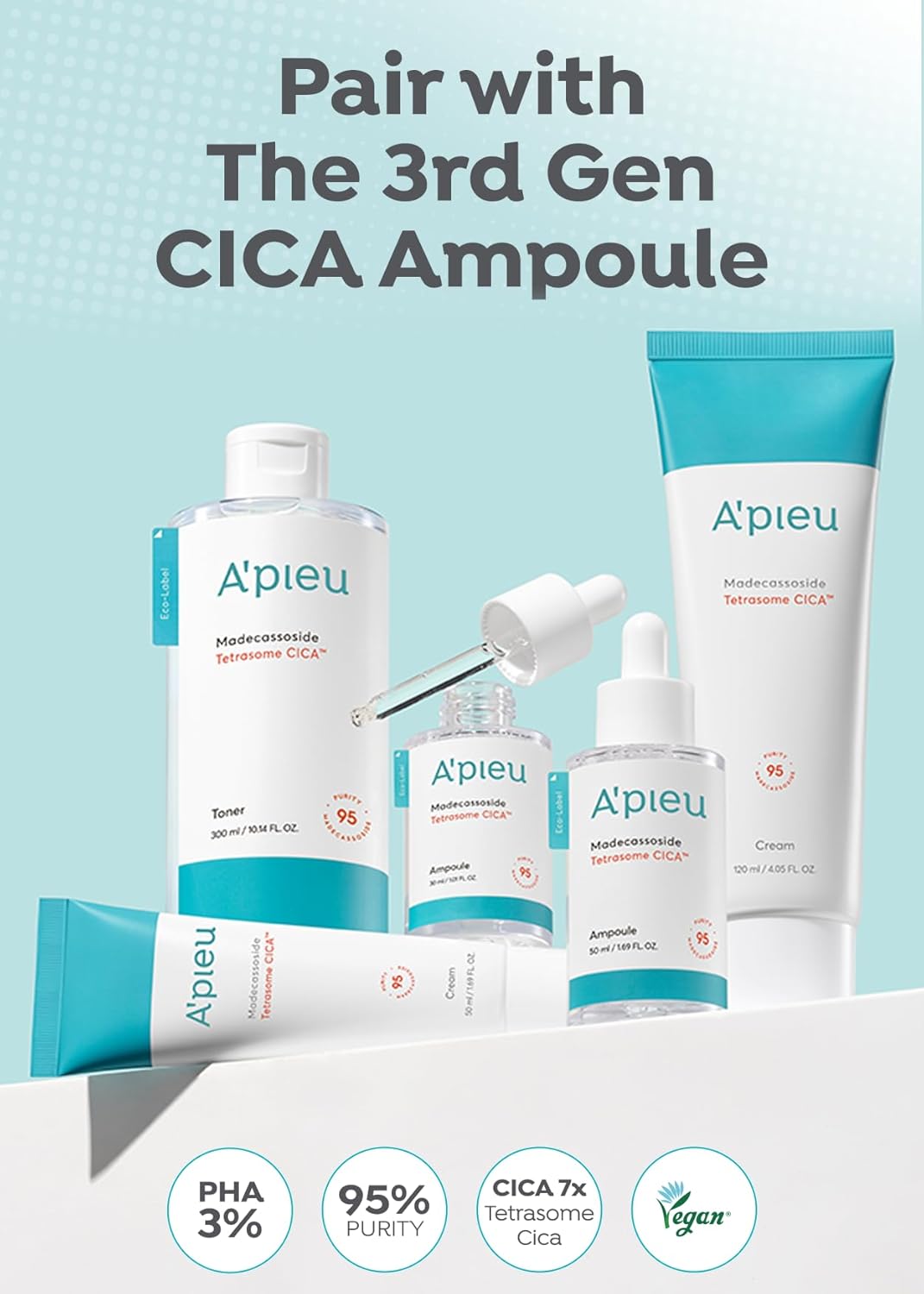 A'PIEU MADECASSOSIDE TETRASOME CICA CREAM 4.06 Fl oz / 120ml - Upgraded Absorption, Enhanced Skin Barrier, Calming Effects - Centella Asiatica, Asiaticoside, Asiatic Acid-Velvo Beauty