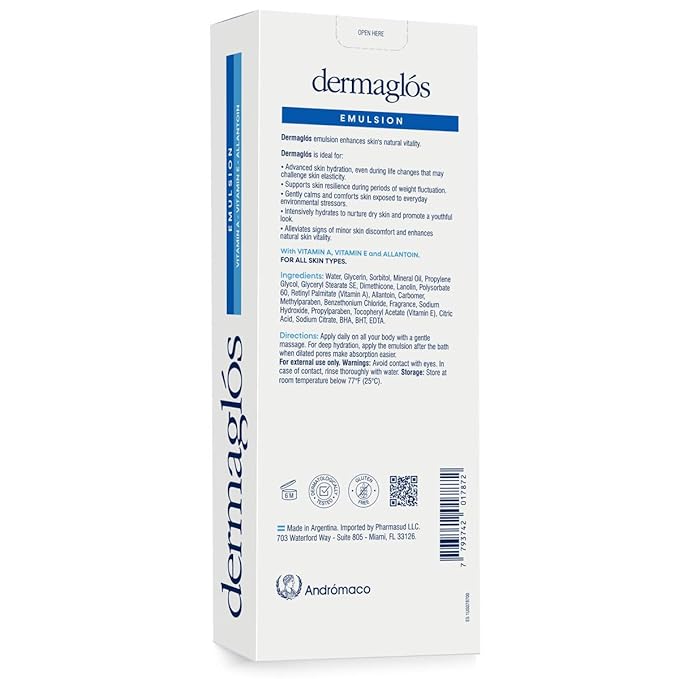 Dermaglos Moisturizing Body Lotion for Dry Skin with Extra Vitamin A, Vitamin E & Allantoin | Regenerating Lightweight Moisturizer for Stretch Marks, Tattoos Aftercare, Scars & Wrinkles | 13.52 Fl Oz-Velvo Beauty