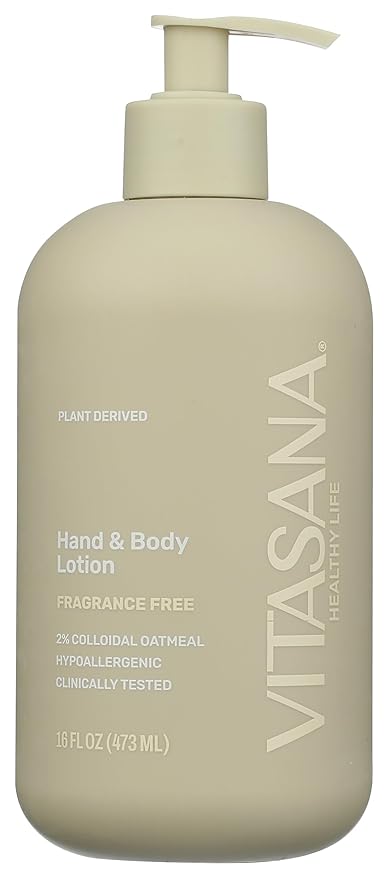 Vitasana Hydrating Hand & Body Lotion, 16 oz – Fragrance‑Free, 99% Plant‑Derived with 2% Colloidal Oatmeal, EWG Verified, Hypoallergenic, Paraben‑Free, Sulfate‑Free, Cruelty‑Free-Velvo Beauty