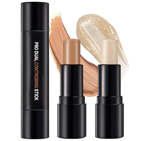 Double-End Contour Highlighter Stick, Contour Stick,Face Highlighter, Contour Makeup Contouring Sticks Cream Concealer (6)-Velvo Beauty