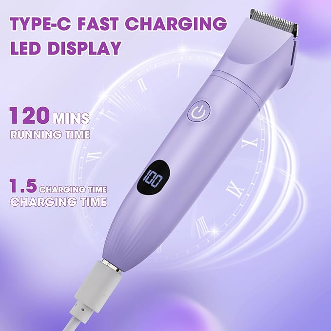 Bikini Trimmer Electric Razors for Women,3 in 1 Body Hair Removal Kit for Face,Pubic,Arm, Leg, Armpit, Bikini Trimmer,Painless IPX6 Waterproof Rechargeable Portable Lady Shavers Wet & Dry Gifts-Velvo Beauty