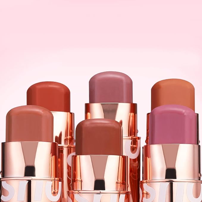 Cream Blush Stick for Cheeks Makeup, Waterproof Face Blush Stick Multi-Use Lip and Cheek Tint, Matte Finish Easy to Blend Lightweight Natural Cream Blusher Makeup for All Skin Tones-Cherry Pink-Velvo Beauty