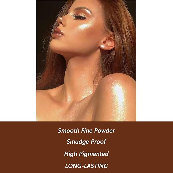 Face Highlighter Luminizers Highlighter powder Translucent Setting Powder High Definition Powder for All Skin Types and Skin Tones(N02)-Velvo Beauty