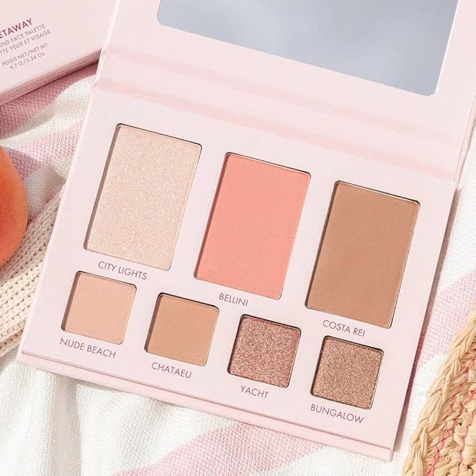Wander Beauty Getaway Eye & Face Palette - Sunkissed (Light/Medium) - Full Face Makeup Palette Enriched With Vitamin E - For Day & Night Looks - 4 Shadows, Highlighter, Blush, and Bronzer - 0.34 fl oz-Velvo Beauty