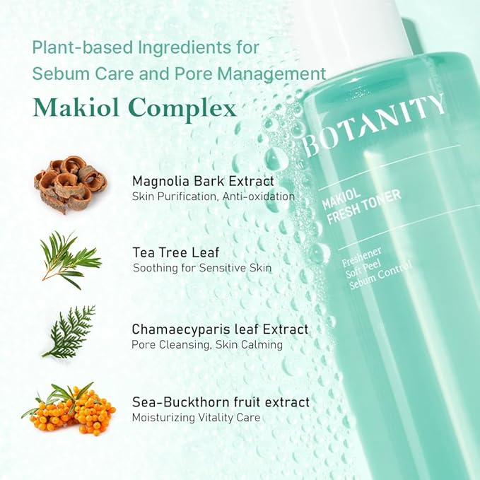 Makiol Toner | PHA | Cica Toner | Hydrating & Refreshing for Oily Skin | Sebum Control | Pore Refining | Acne Prone Sensitive Skin, Oily Skin | Cruelty-Free | 10fl oz-Velvo Beauty