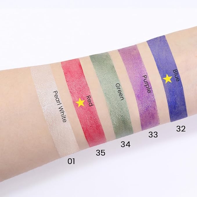 evpct 2Pcs Cream Eyeshadow Sticks Set for Eyes Waterproof, Blue Shimmer & Red Shimmer Matte Eye shadow Stick Pencil Pen Bulk sombras en crema para ojos 32+35-Velvo Beauty