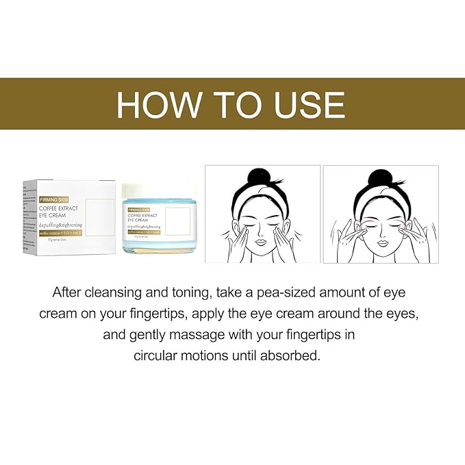 Caffeine Eye Cream, Caffeine Eye Cream, Caffeine Anti-Wrinkle Overnight Eye Cream, Firms and Reduces Eye Bags, Wrinkles, Dark Circles, and Fine Lines (2PCS)-Velvo Beauty