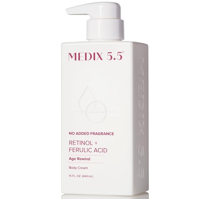 MEDIX Fragrance Free Retinol Body Lotion Crepey Skin Care Treatment | Firming Body & Face Moisturizer | Anti Aging Retinol Cream For Face Targets Loose Crepe Skin, Wrinkles, & Fine Lines, 15 Fl Oz-Velvo Beauty