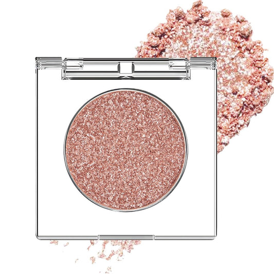 Champagne Rose Gold Monochrome Shimmer Eyeshadow Palette Makeup,Long Lasting Naturing-Looking Lightweight Glitter Single Eyeshadow,Neutral Powde Eye Shadow for Older Women-Velvo Beauty