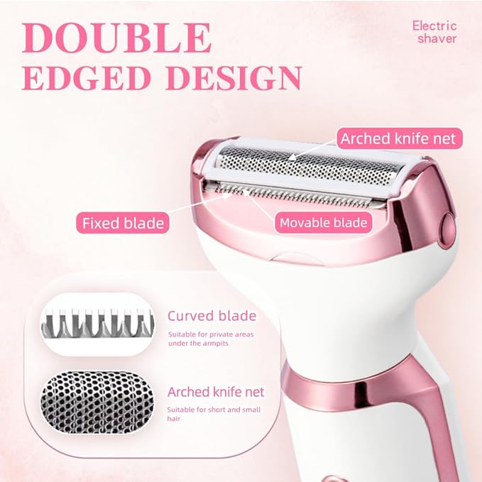 RUIM Electric Razor for Women, 4-in-1 Bikini Trimmer, Waterproof Electric Shaver for Women, Rechargeable Painless Pubic Hair Trimmer-Velvo Beauty