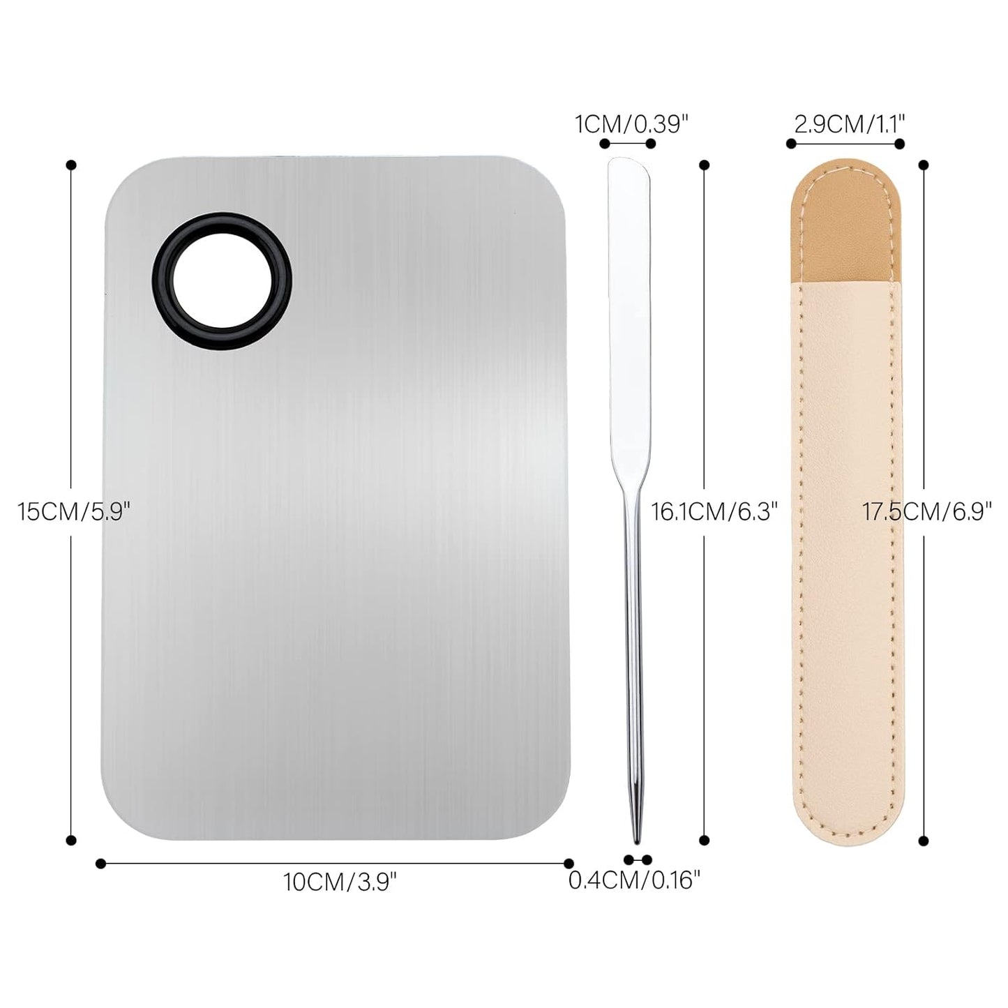 G2PLUS Makeup Mixing Palette, Makeup Spatula and Foundation Palette, Stainless Steel Cosmetic Makeup Palette with Picasso Spatula for Foundation, Eye Shadow, Eyelash, Nail Art and Concealer-Velvo Beauty