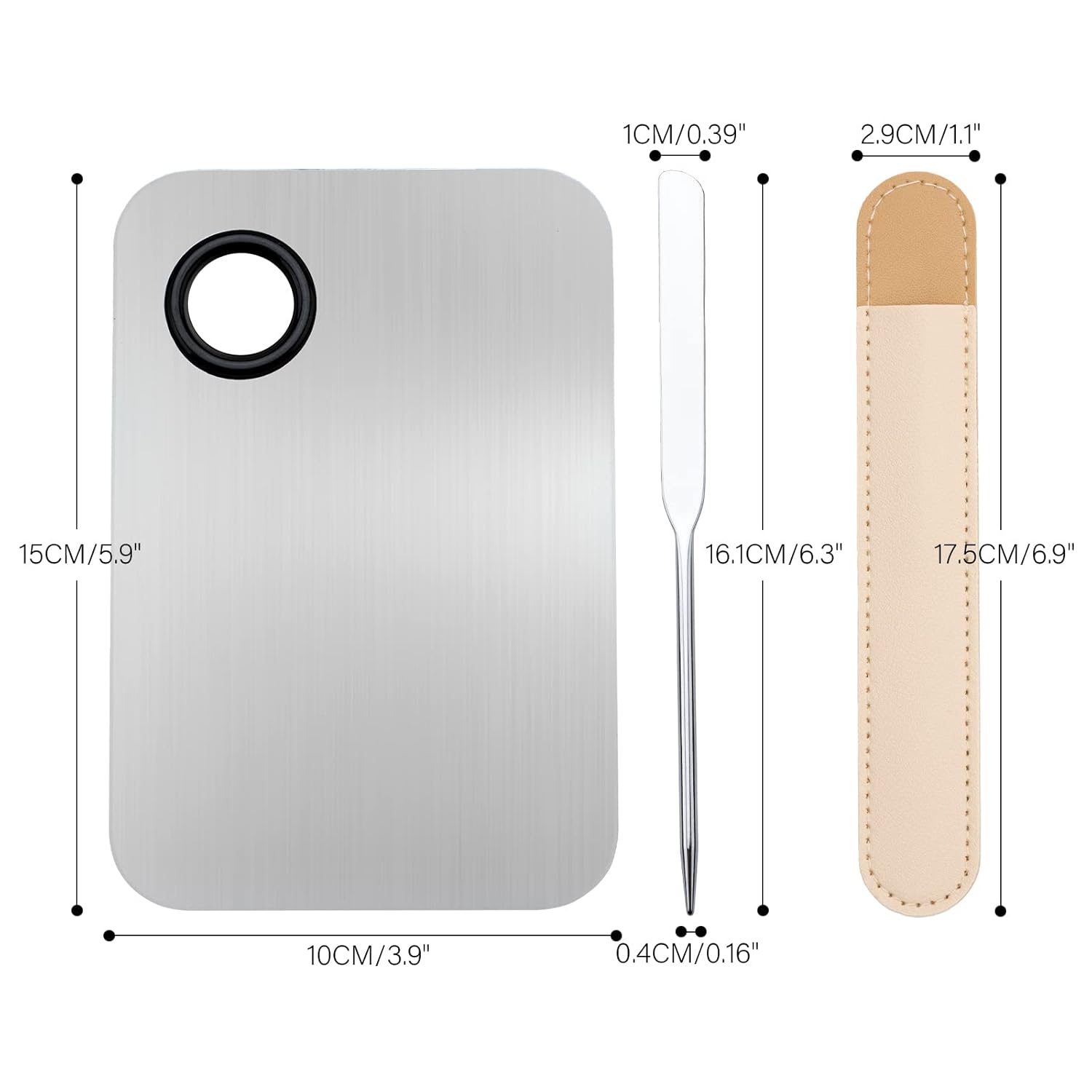 G2PLUS Makeup Mixing Palette, Makeup Spatula and Foundation Palette, Stainless Steel Cosmetic Makeup Palette with Picasso Spatula for Foundation, Eye Shadow, Eyelash, Nail Art and Concealer-Velvo Beauty