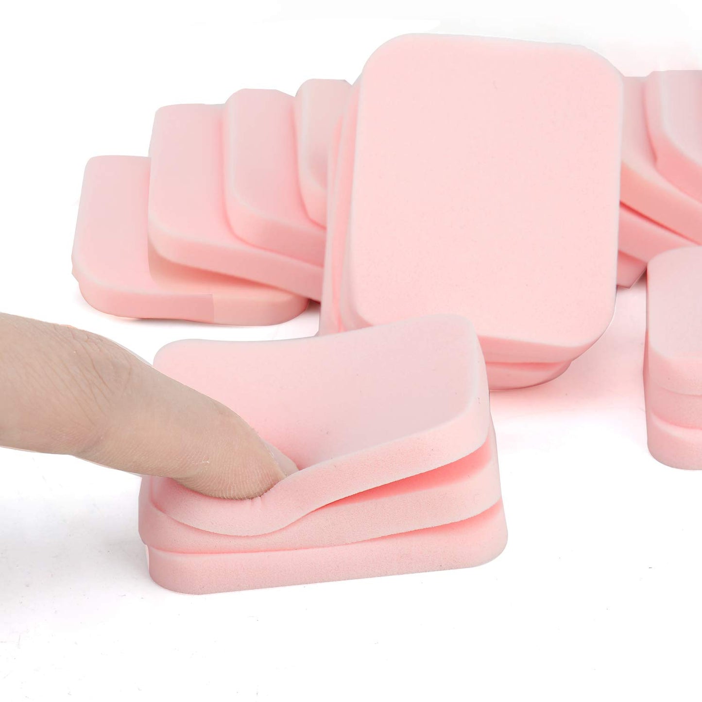 40 PCS Makeup Blenders Sponges Set, Use for Dry and Wet, Perfect for Full Face Curve Blending, Cream, Liquid, Powder Foundation Cosmetics, Latex Free & Soft & Flexible, Square-Velvo Beauty