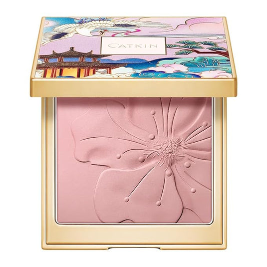 CATKIN Cheek Powder Blush Baked Pink Makeup Blusher Creamy Light Weight Natural Finish 10g (C06 Misty Rain)-Velvo Beauty