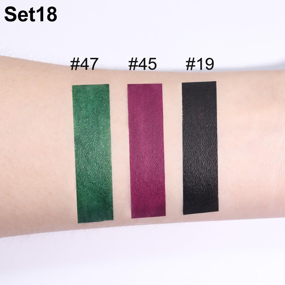 evpct 3Pcs Dark Black Grape Plum purple Emerald Green Matte Liquid Lipstick Lip Stain Sets for Women Matte+Lipstick Long Lasting 24 hr Hours Magic Lipstick 24 Hours original Waterproof 18#-Velvo Beauty
