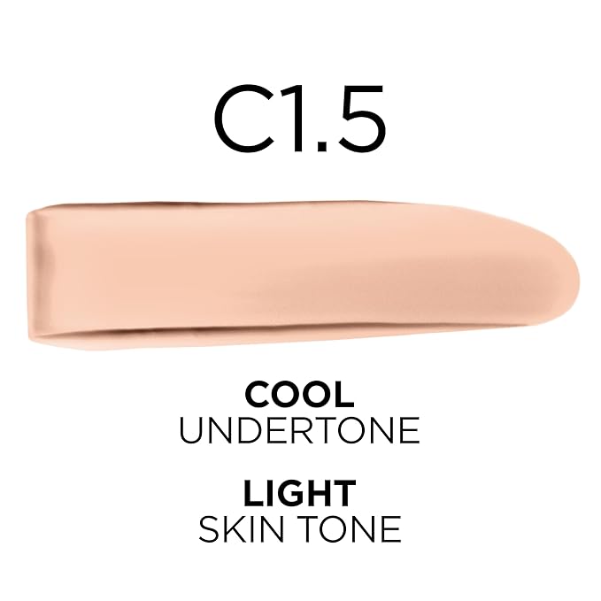 L'Oreal Paris True Match Super-Blendable Foundation, Medium Coverage Liquid Foundation Makeup, C1.5, Light, 1 Fl Oz-Velvo Beauty
