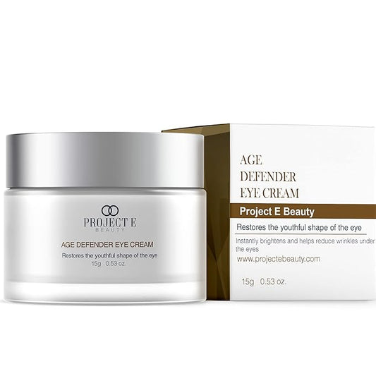 Project E Beauty Age Defender Eye Cream Brightens & Smooths Under Eyes | Reduce Puffiness, Lines & Dark Circles | Anti-Aging & Hydrating | Wrinkle Smoothing Eye Cream Treatment | 15g-Velvo Beauty