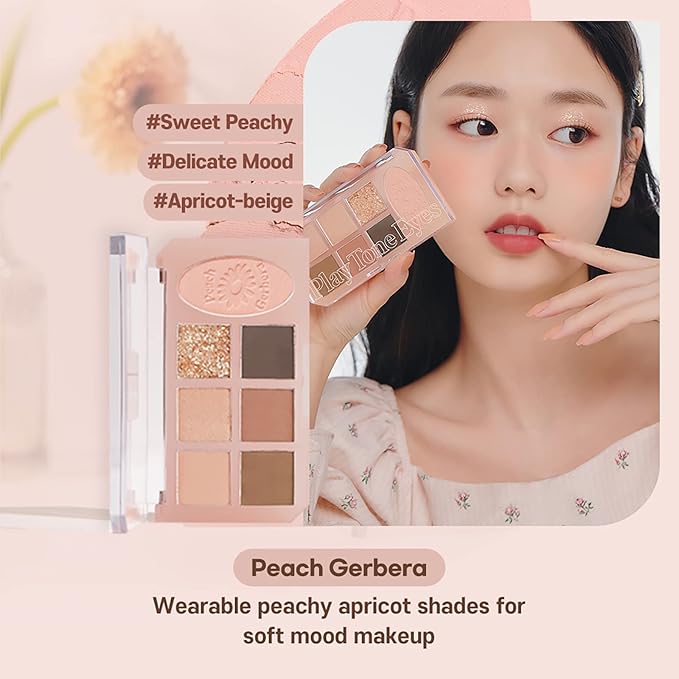 ETUDE Play Tone Eyepalette | From Eye To Cheeks | Palette With Easy Color Matching For All | Various Texture From Sheer Matte To Wet Glitters | K-beauty (Peach Gerbera)-Velvo Beauty