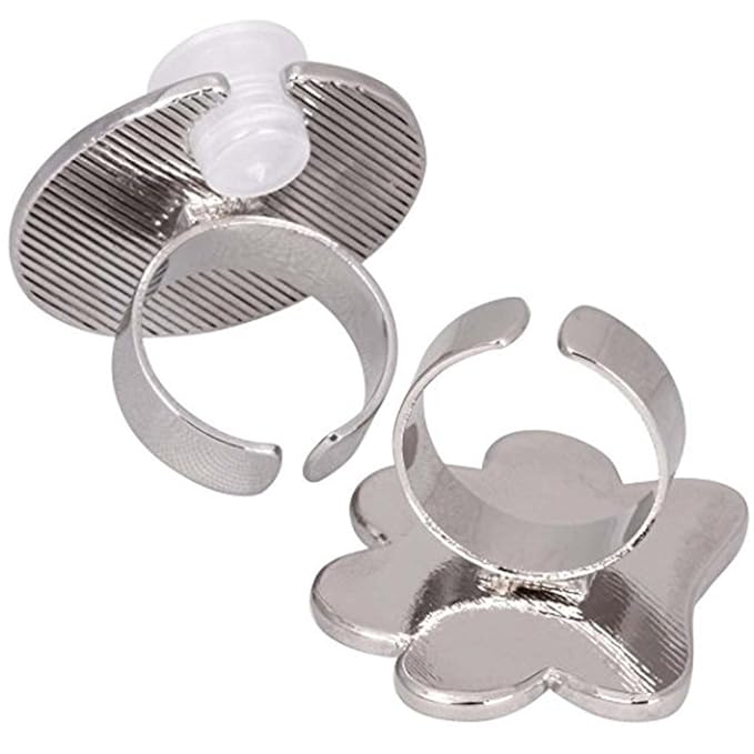 2 Pieces Mini Nail Art Polish Holder Nail Art Palette Rings Nail Palette Finger Rings-Velvo Beauty
