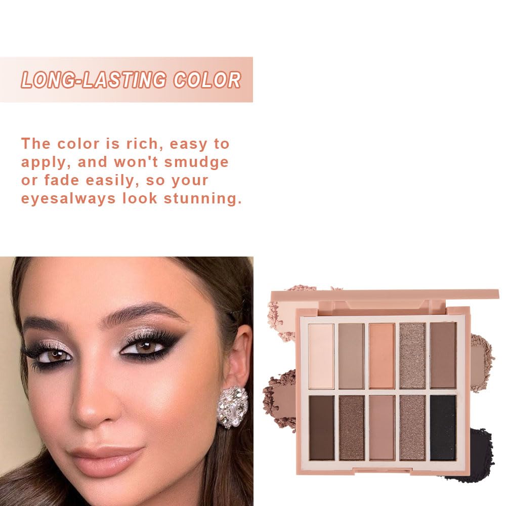 Neutral Nude Eye Shadow Palette,Matte Brown Bronze Naked Cream Eyeshadow Palette,Make Up Pallets for Women Natural Eyeshadows for Eyes Long Lasting Naturing-Looking-Velvo Beauty