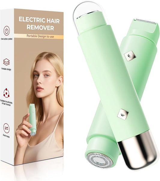 Dermave Bikini Shaver - Electric Bikini Trimmer for Women, Dual Head Shaver, 2-in-1 Womens Electric Razor (Green)-Velvo Beauty