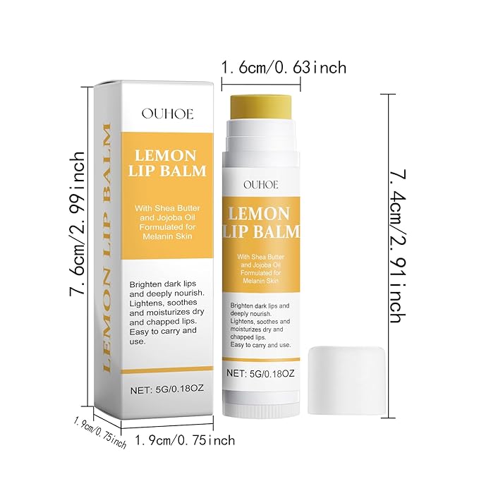 Lemon Lip Balm | All Natural Turmeric Lip Balms & Moisturizers | Hydrates Care Lip Balm, Brighten & Nourish Dark Lips Effortlessly-Velvo Beauty