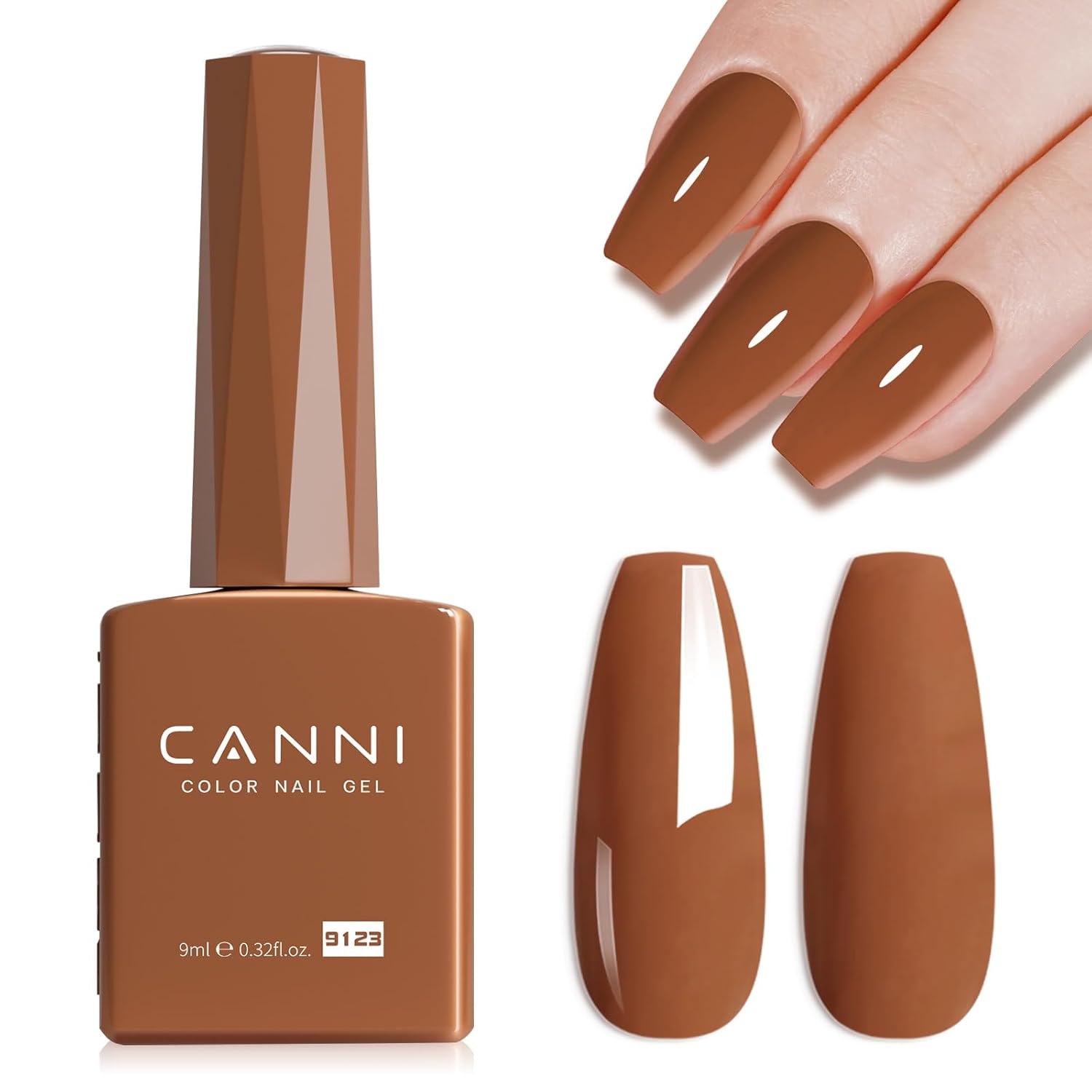 CANNI Brown Gel Nail Polish, 1Pcs Caramel Coffee Brown Color High Gloss Soak Off UV Nail Polish Gel Manicure Salon DIY-Velvo Beauty