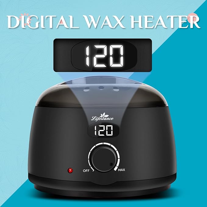 Lifestance Professional Wax Pot Warmer, L2 Premium Digital Wax Melt Machine for Hair Removal, 500ml 14oz LCD Wax Heater for Hard Wax Beads Fast Heat, Home Waxing for Body Brazilian Bikini Face Eyebrow-Velvo Beauty