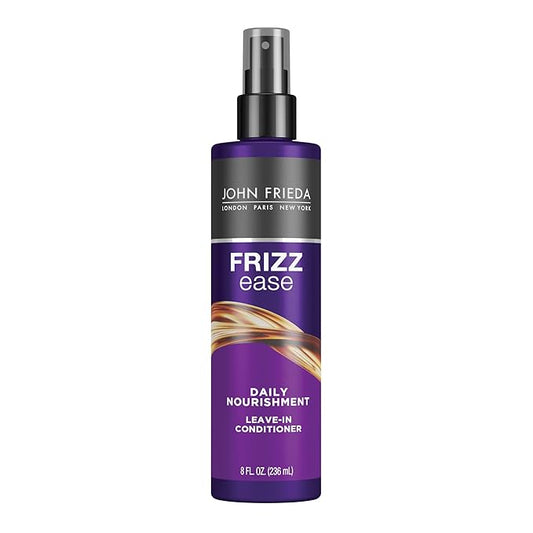 John Frieda Frizz Ease Daily Nourishment Leave-In Conditioner, Detangles Frizzy, Damaged Hair, Reduces Breakage, Protects Against Heat, with Vitamins A, C, E & Green Tea Extract, 8 Oz-Velvo Beauty